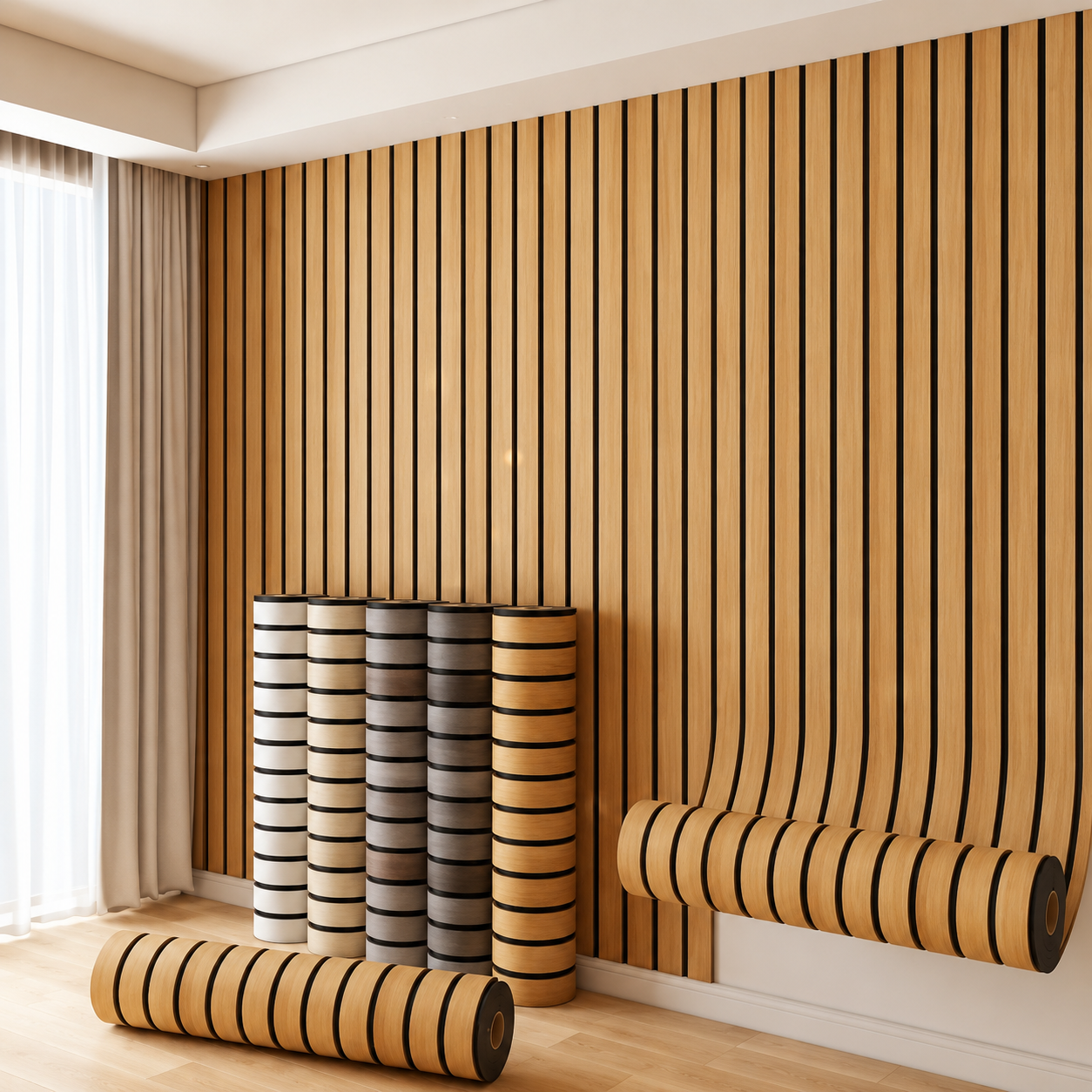 woodgrain wall sticker