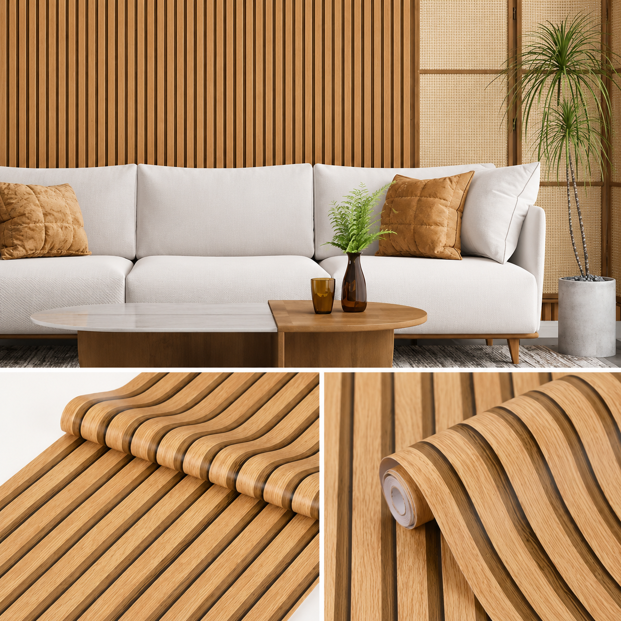 woodgrain wall sticker